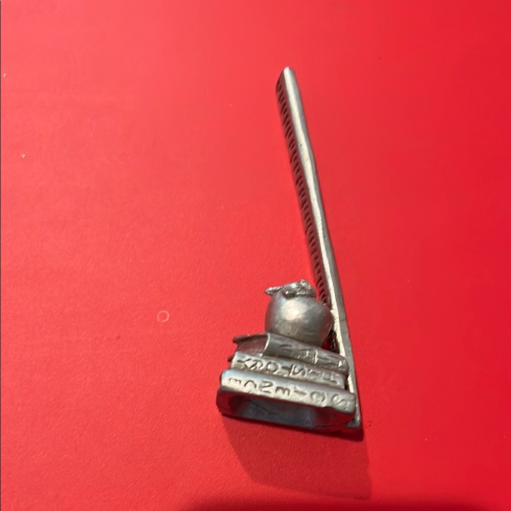 NWOT Silver Ruler and Apple Desk Ornament